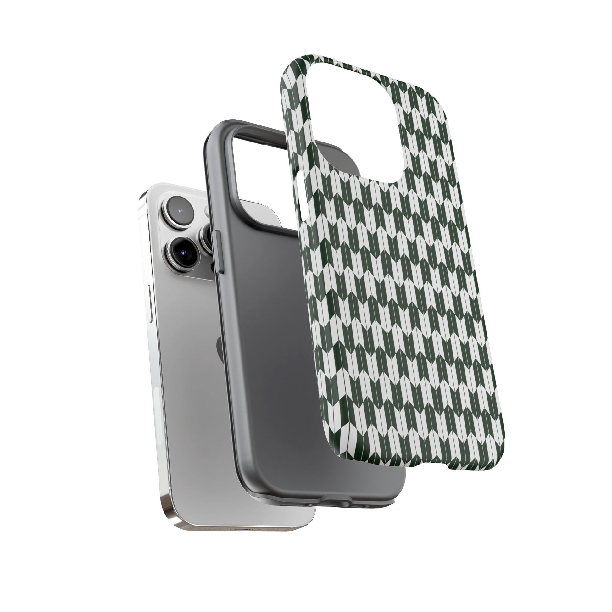 Green Harmony Geometric Phone Case – Durable, Slim, and MagSafe Compatible - JGUS