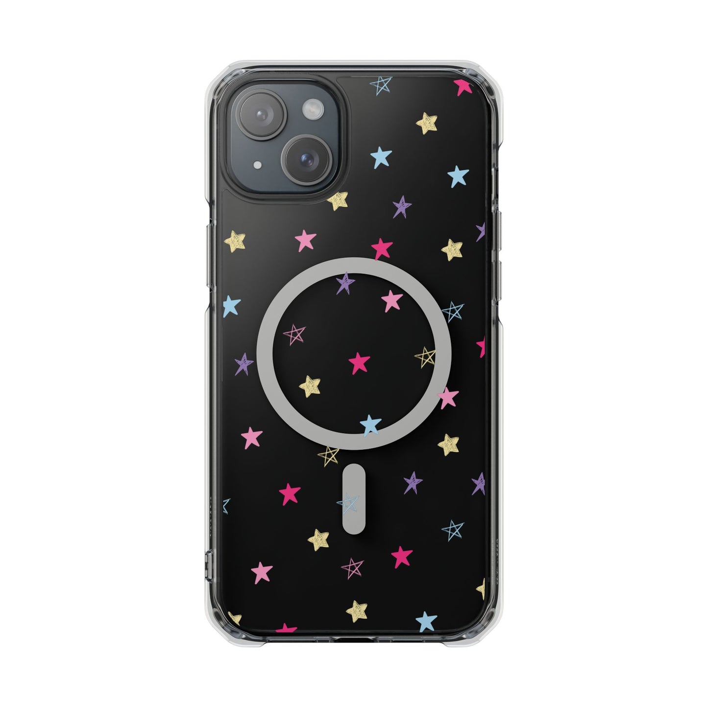 Star Pattern Clear Mag Safe Case, Magnetic Clear Impact Case