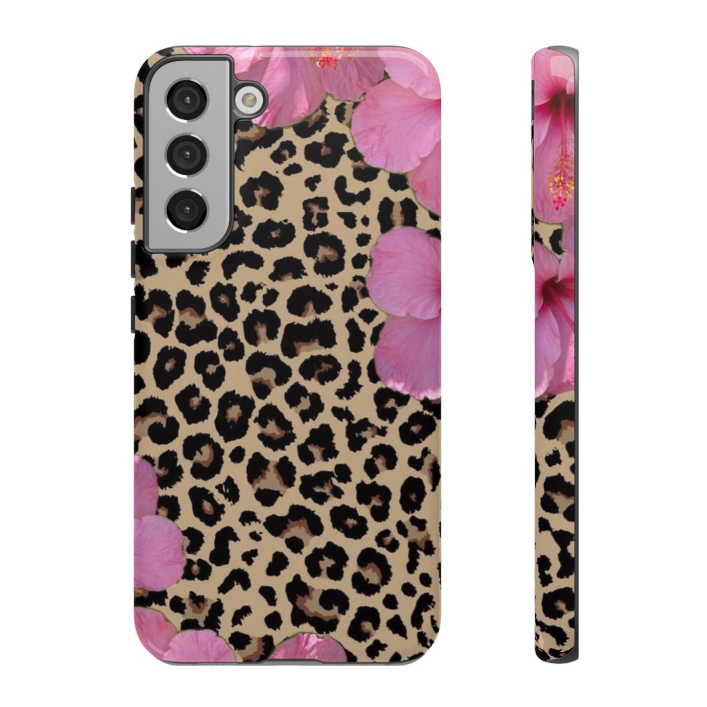 Leopard Bloom Pink Floral Phone Case – Trendy Animal Print Case for iPhone & Samsung