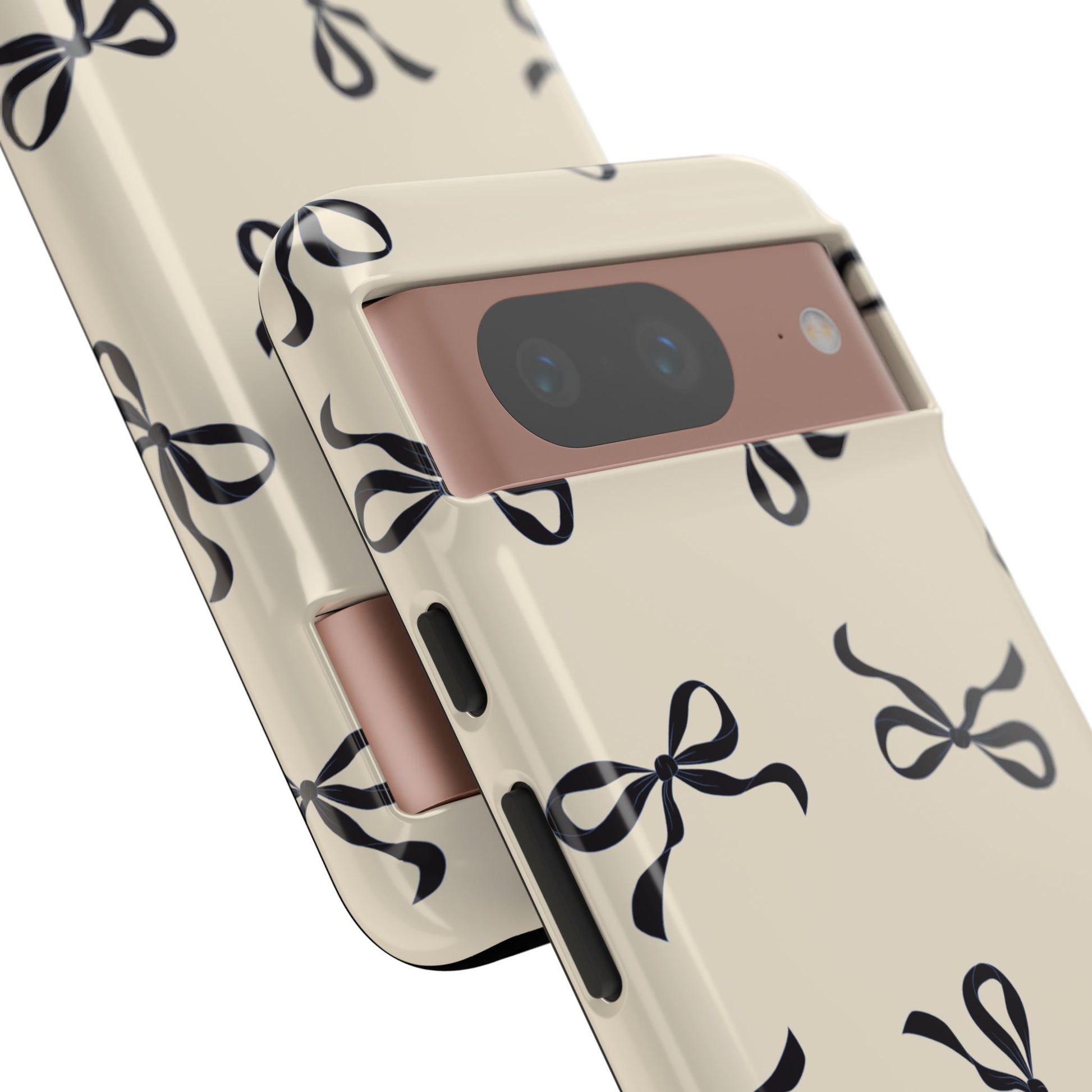 Beige and Black Bow Phone Case - JGUS