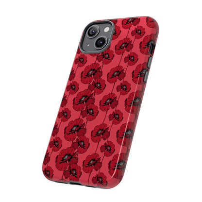 Red Poppy Phone Case for iPhone, Samsung & Google Pixel – Bold Floral Statement Aesthetic - JGUS