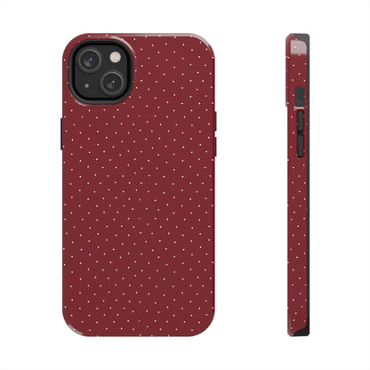 Burgundy  & White Dots Case