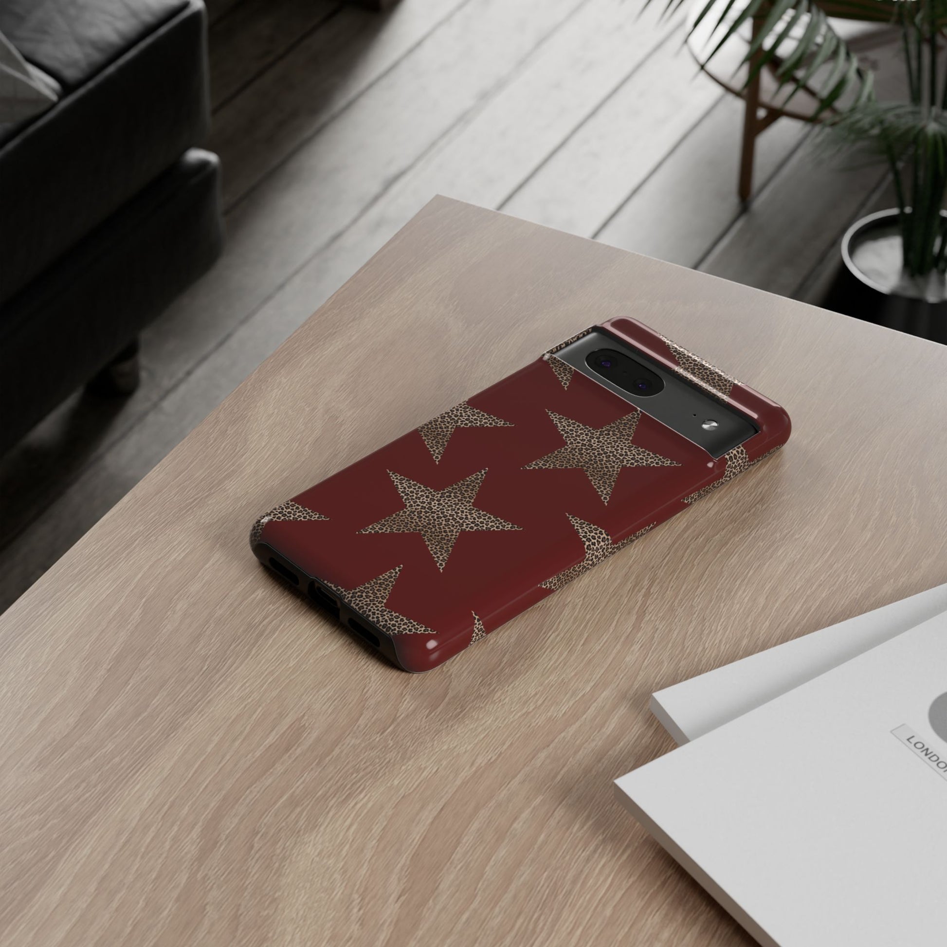 Leopard Star Luxe - Burgundy Edition | Aesthetic Coquette Phone Case for iPhone & Galaxy - JGUS