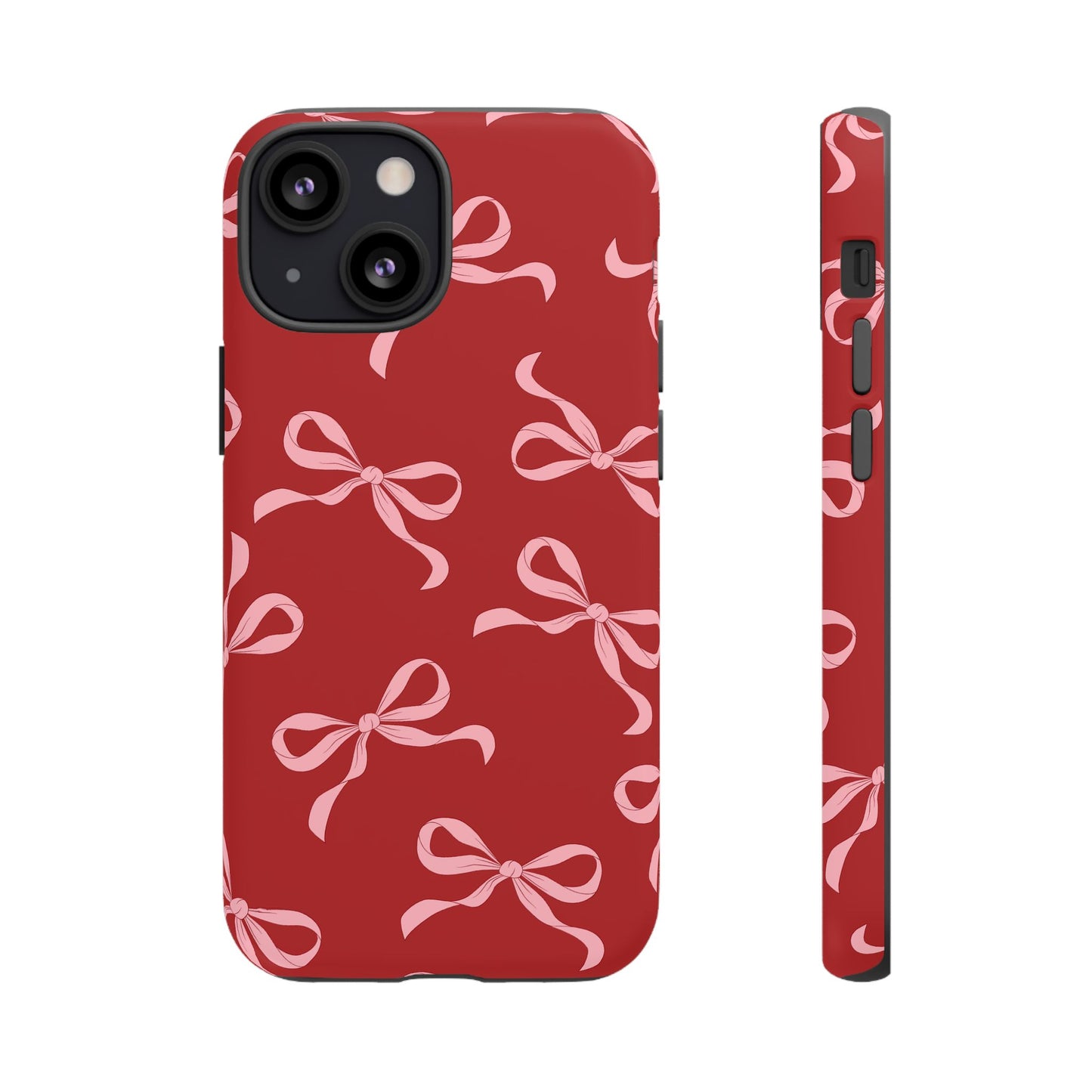 Pink Bows on Red Phone Case - JGUS