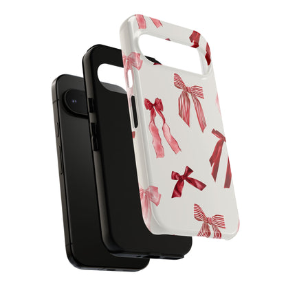 Burgundy Chic Bow Design Phone Case - JGUS