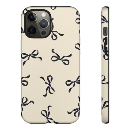 Beige and Black Bow Phone Case - JGUS