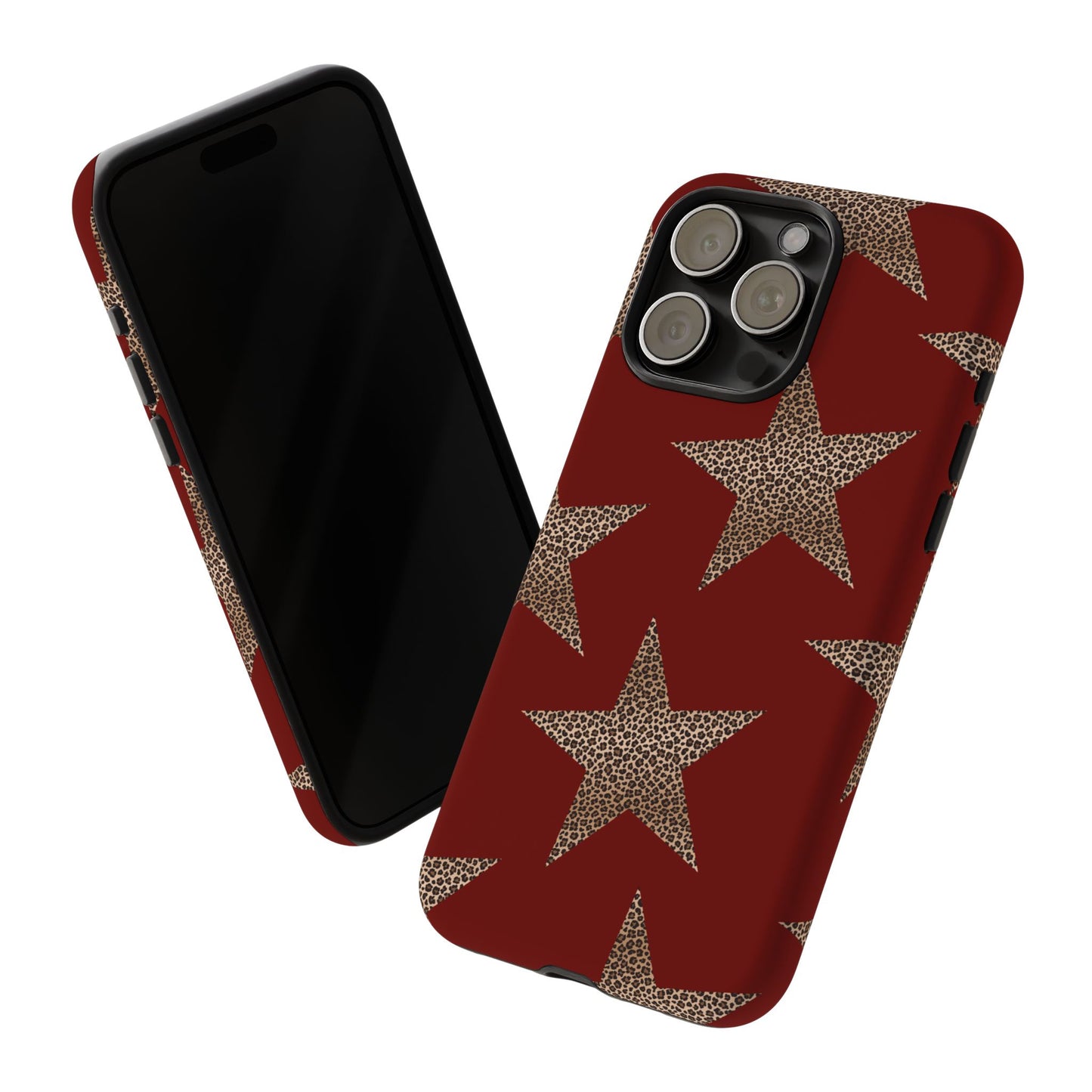 Leopard Star Luxe - Burgundy Edition | Aesthetic Coquette Phone Case for iPhone & Galaxy - JGUS