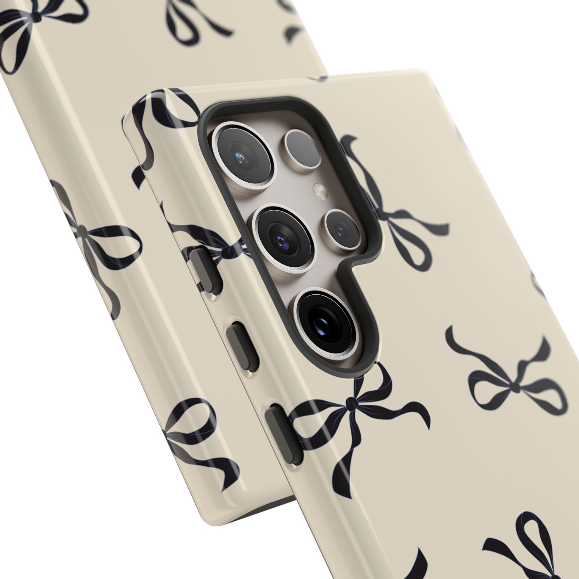 Beige and Black Bow Phone Case - JGUS