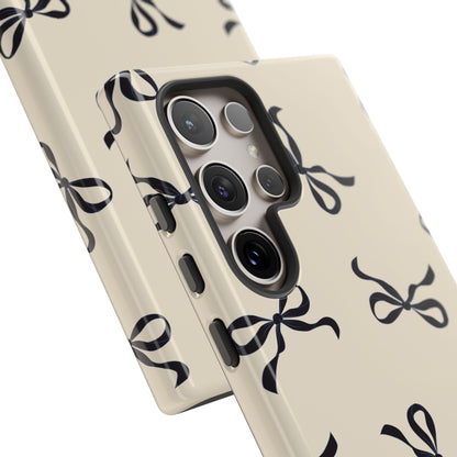 Beige and Black Bow Phone Case - JGUS