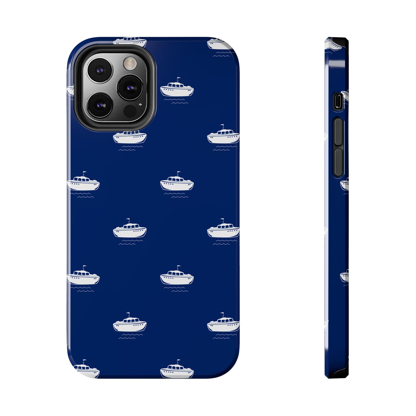 Blue Boat Phone Case – Calm Ocean Pattern for iPhone & Samsung, Durable & Stylish Protection