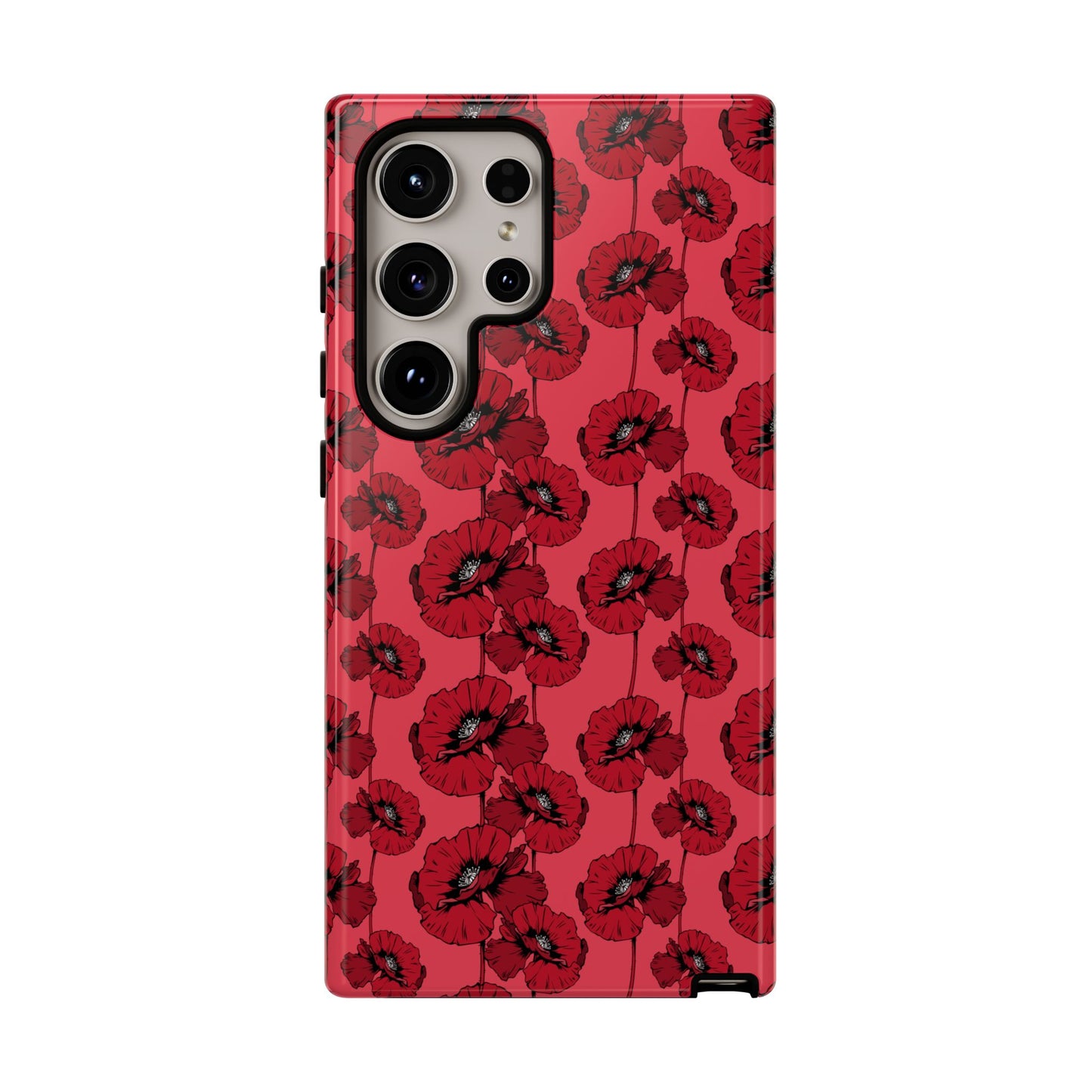 Red Poppy Phone Case for iPhone, Samsung & Google Pixel – Bold Floral Statement Aesthetic - JGUS