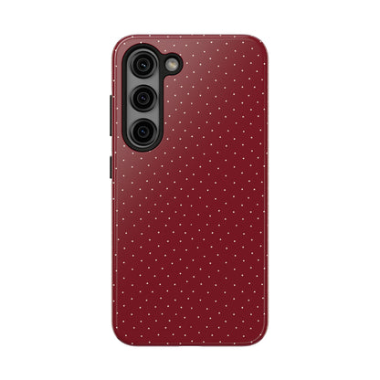 Burgundy  & White Dots Case