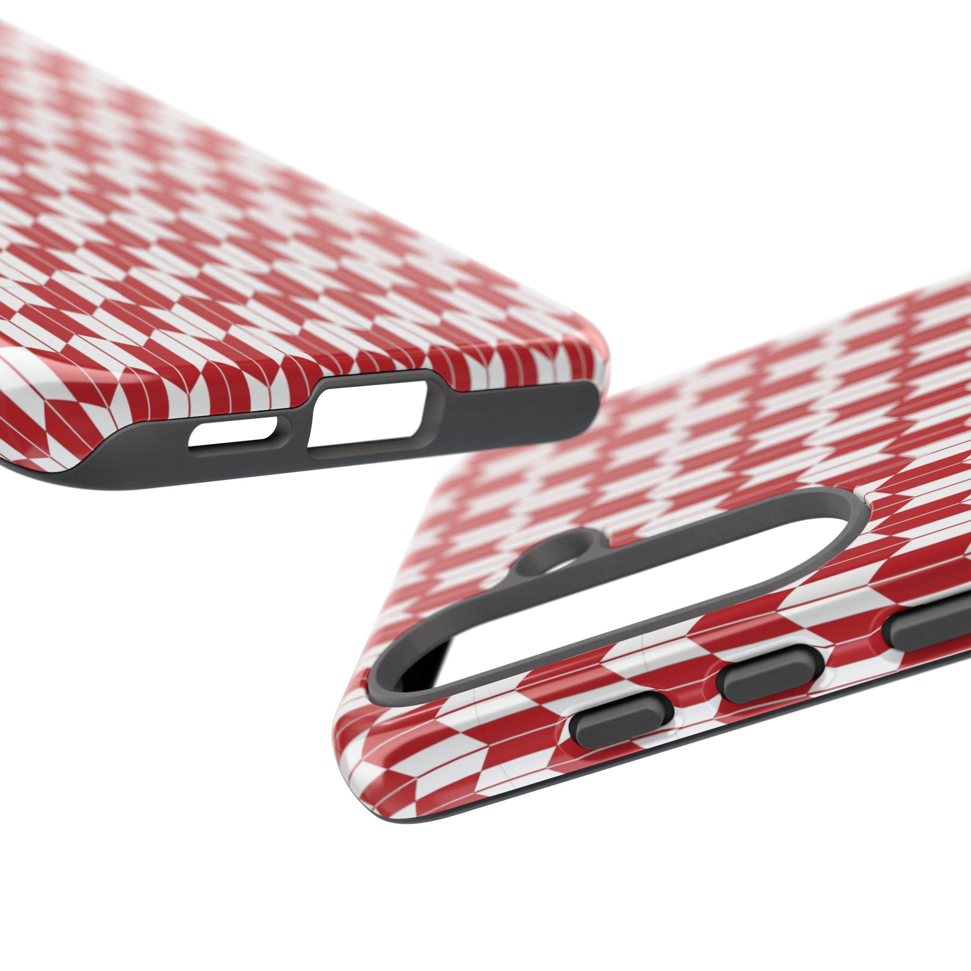 Red Geometric Phone Case for iPhone Samsung Pixel – Bold Pattern Aesthetic Modern Design - JGUS