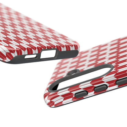 Red Geometric Phone Case for iPhone Samsung Pixel – Bold Pattern Aesthetic Modern Design - JGUS