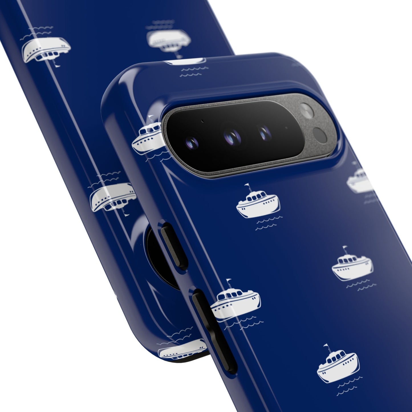 Blue Boat Phone Case – Calm Ocean Pattern for iPhone & Samsung, Durable & Stylish Protection - JGUS