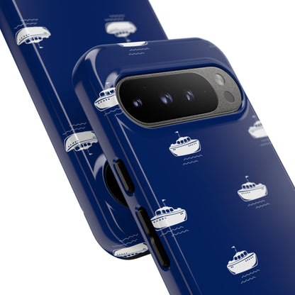Blue Boat Phone Case – Calm Ocean Pattern for iPhone & Samsung, Durable & Stylish Protection - JGUS