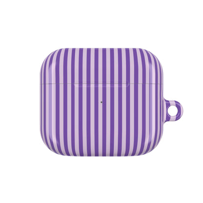 Lavender Stripes Shockproof & Scratch-Resistant AirPods Case – Wireless Charging Compatible