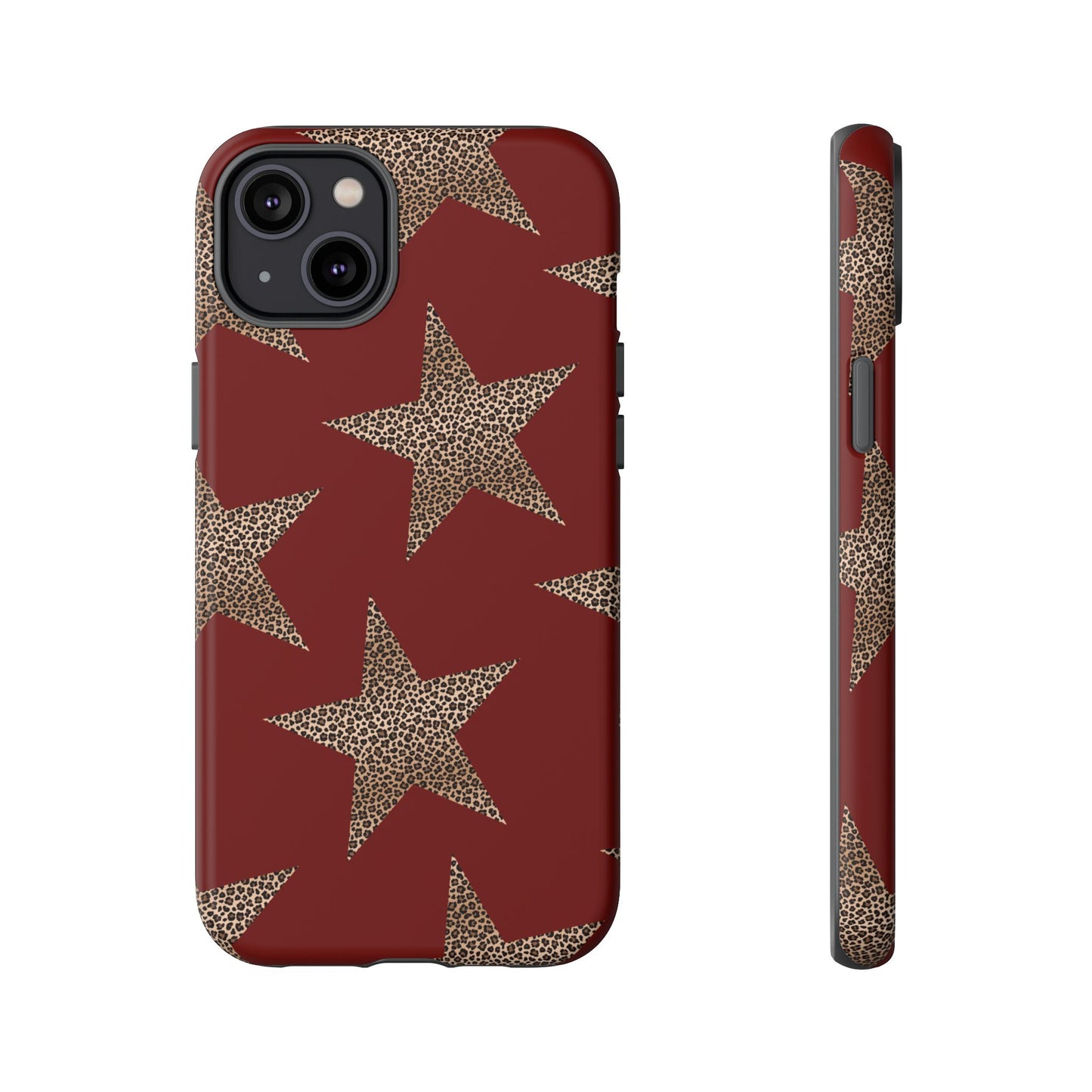 Leopard Star Luxe - Burgundy Edition | Aesthetic Coquette Phone Case for iPhone & Galaxy - JGUS