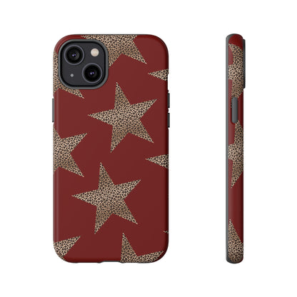 Leopard Star Luxe - Burgundy Edition | Aesthetic Coquette Phone Case for iPhone & Galaxy - JGUS