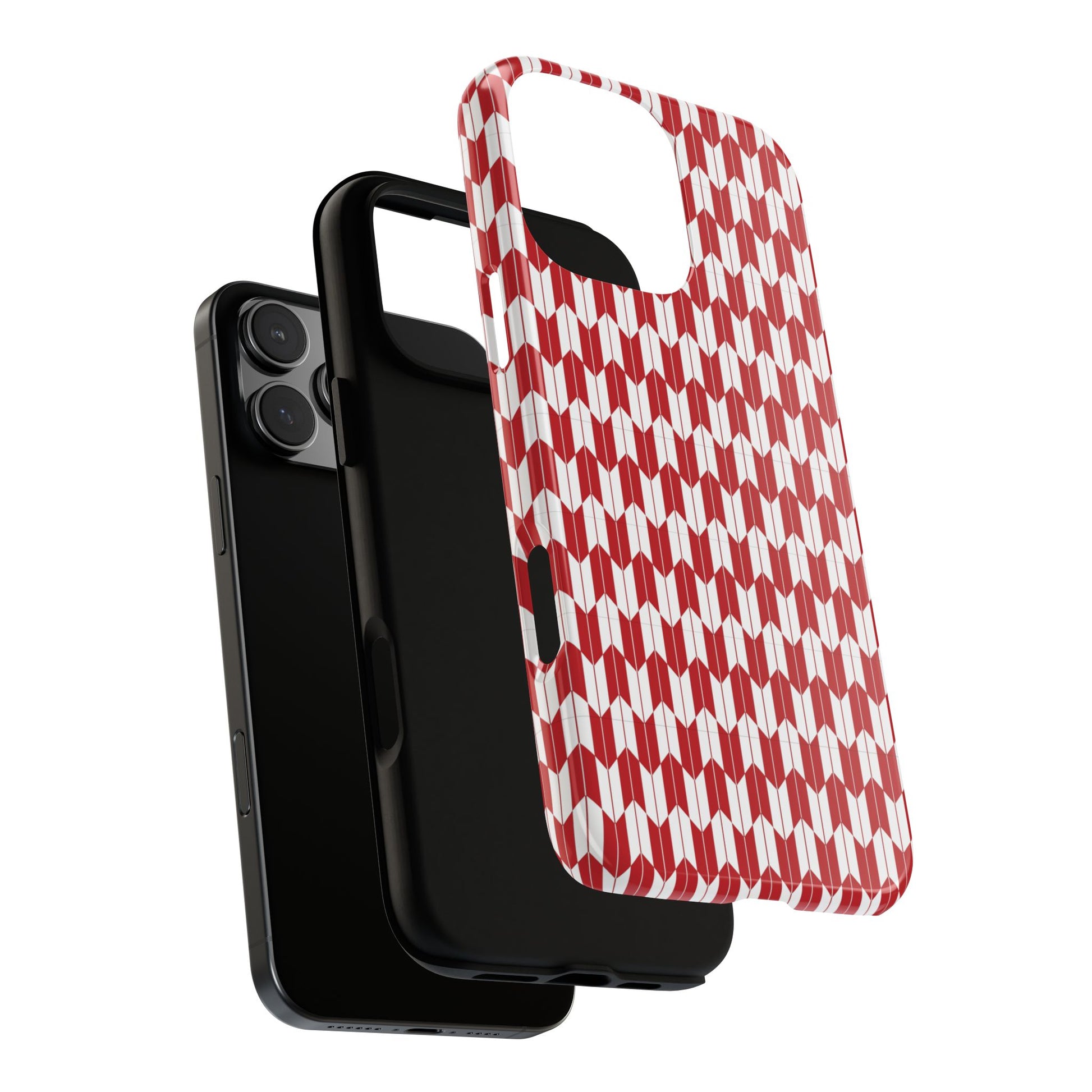 Red Geometric Phone Case for iPhone Samsung Pixel – Bold Pattern Aesthetic Modern Design - JGUS