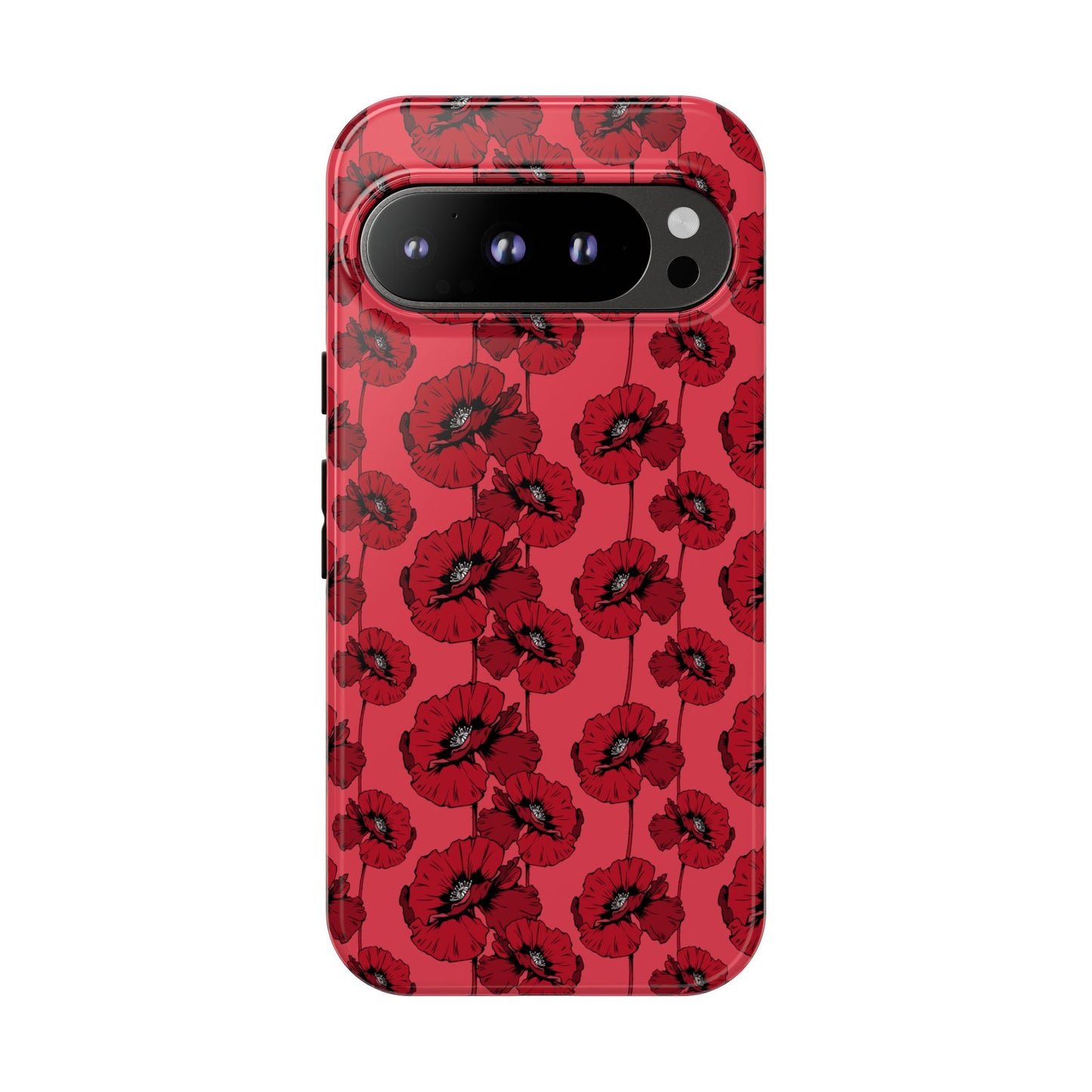 Red Poppy Phone Case for iPhone, Samsung & Google Pixel – Bold Floral Statement Aesthetic - JGUS