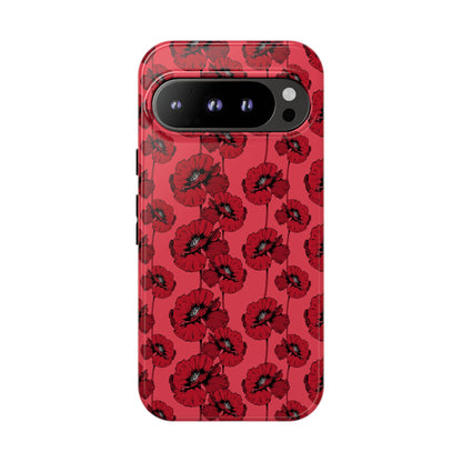 Red Poppy Phone Case for iPhone, Samsung & Google Pixel – Bold Floral Statement Aesthetic - JGUS