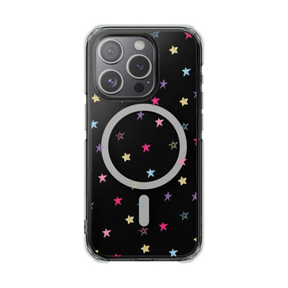 Star Pattern Clear Mag Safe Case, Magnetic Clear Impact Case