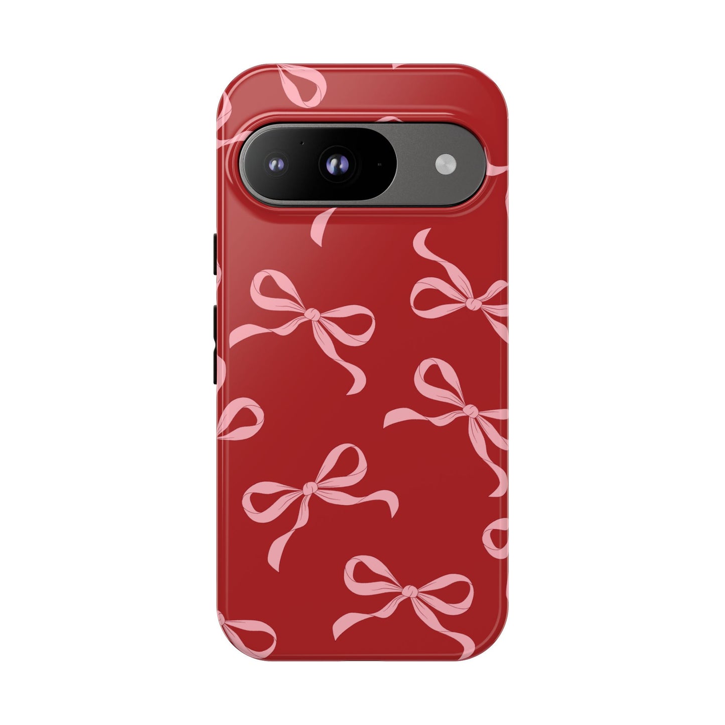 Pink Bows on Red Phone Case - JGUS