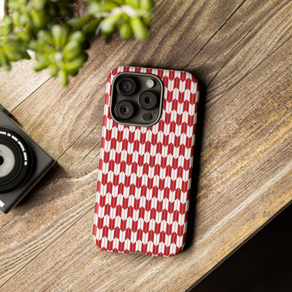 Red Geometric Phone Case for iPhone Samsung Pixel – Bold Pattern Aesthetic Modern Design - JGUS
