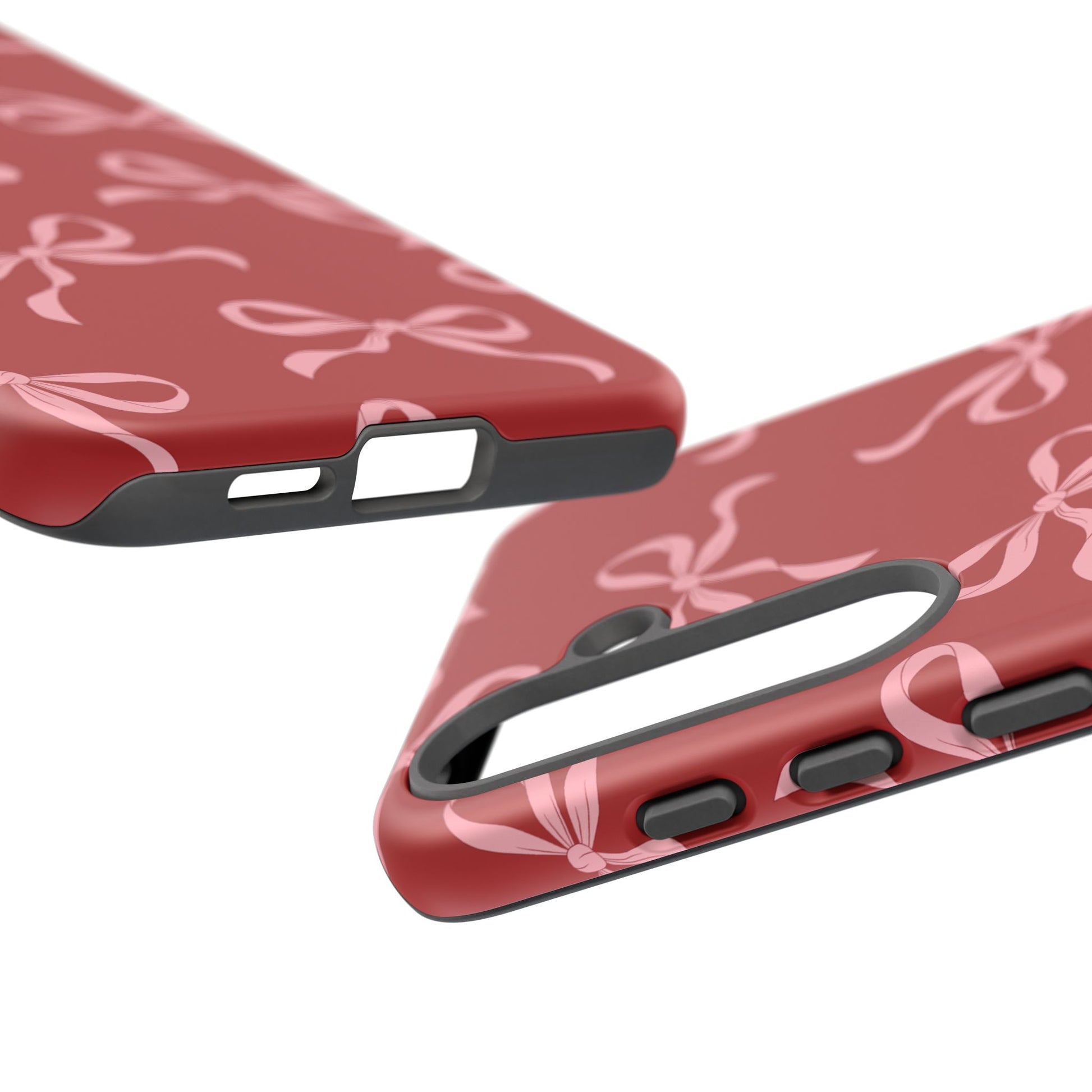 Pink Bows on Red Phone Case - JGUS
