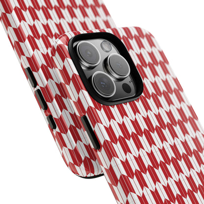Red Geometric Phone Case for iPhone Samsung Pixel – Bold Pattern Aesthetic Modern Design - JGUS