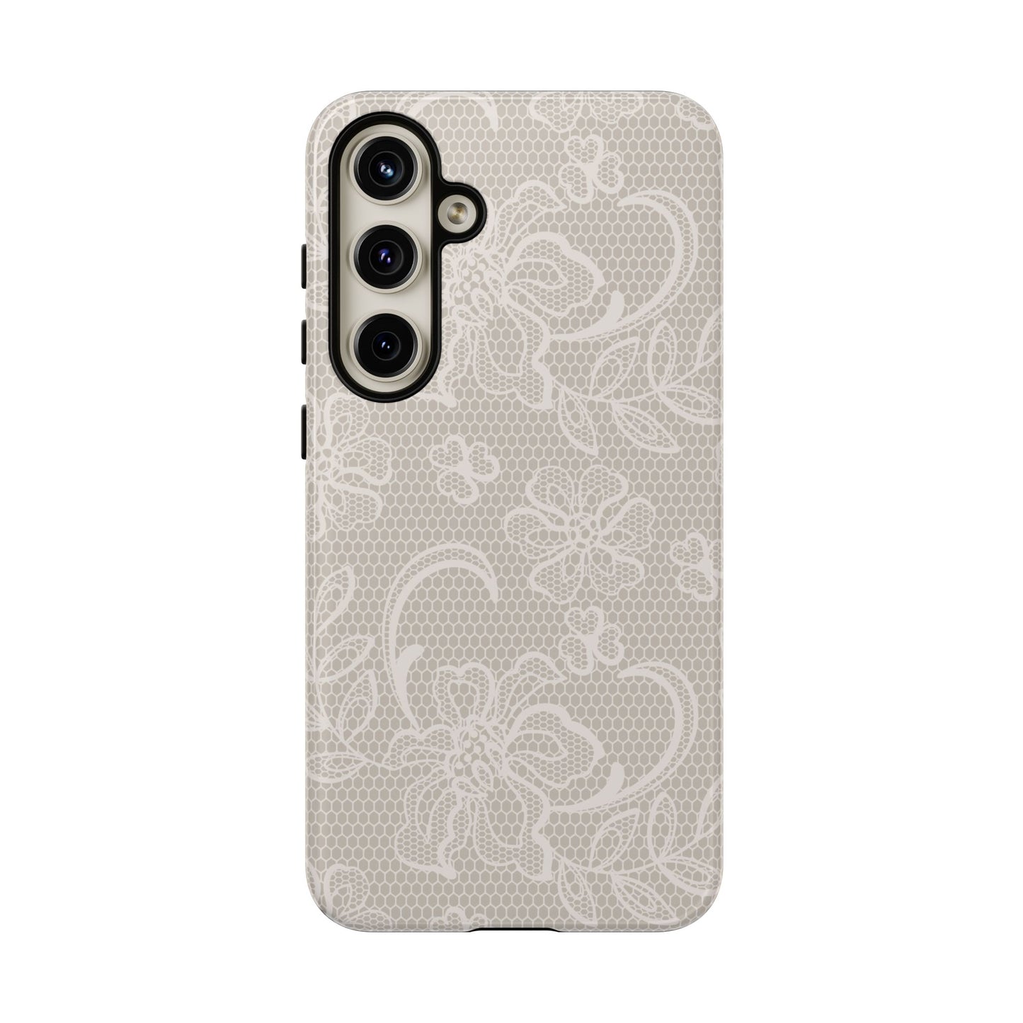 Lace Phone Case for iPhone Samsung Pixel – Cream Floral Elegant Aesthetic - JGUS