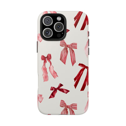 Burgundy Chic Bow Design Phone Case