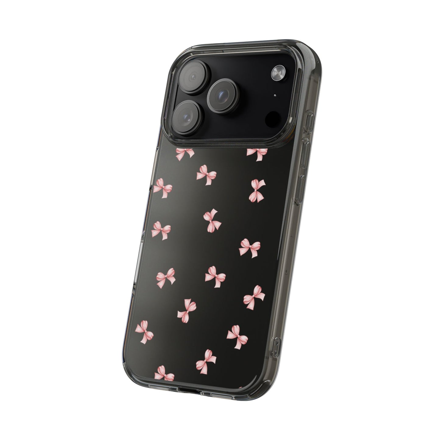 Pink Bow Dreams Clear Phone Case