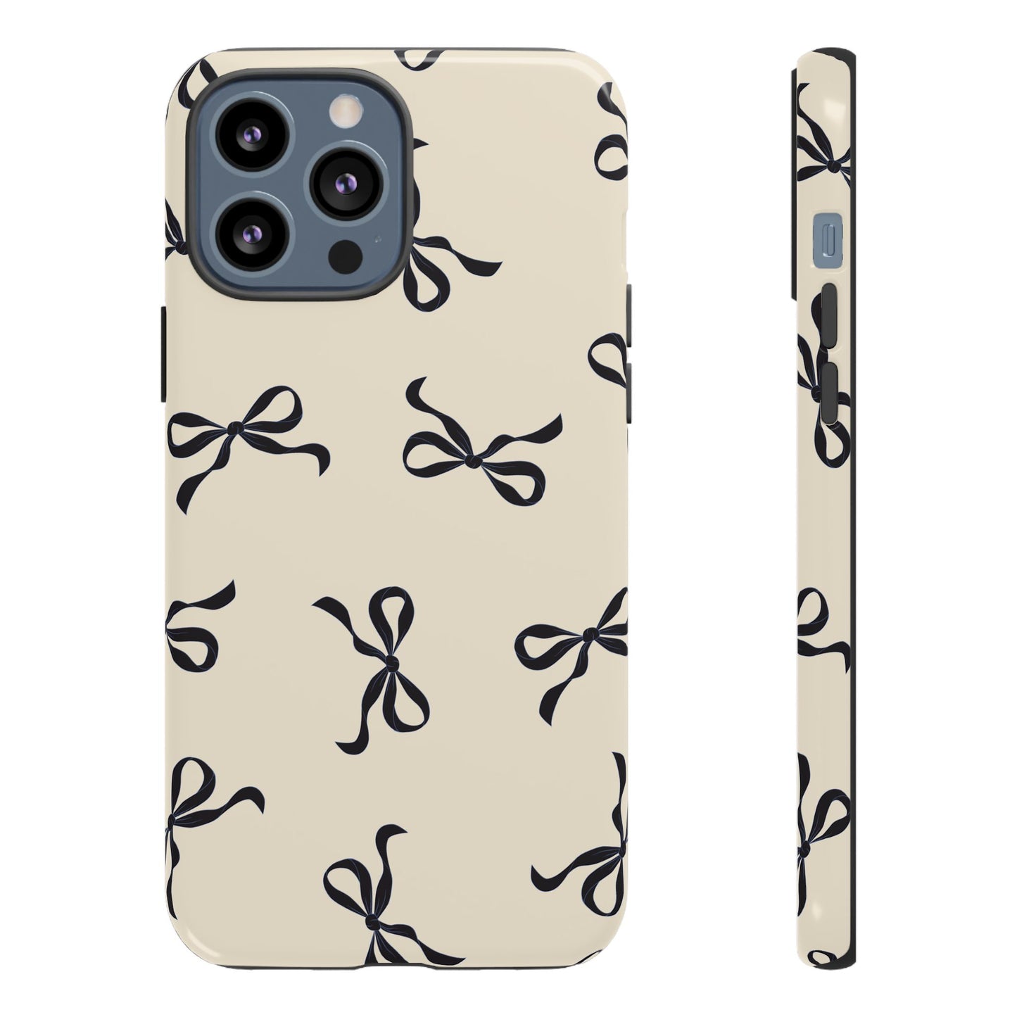 Beige and Black Bow Phone Case - JGUS