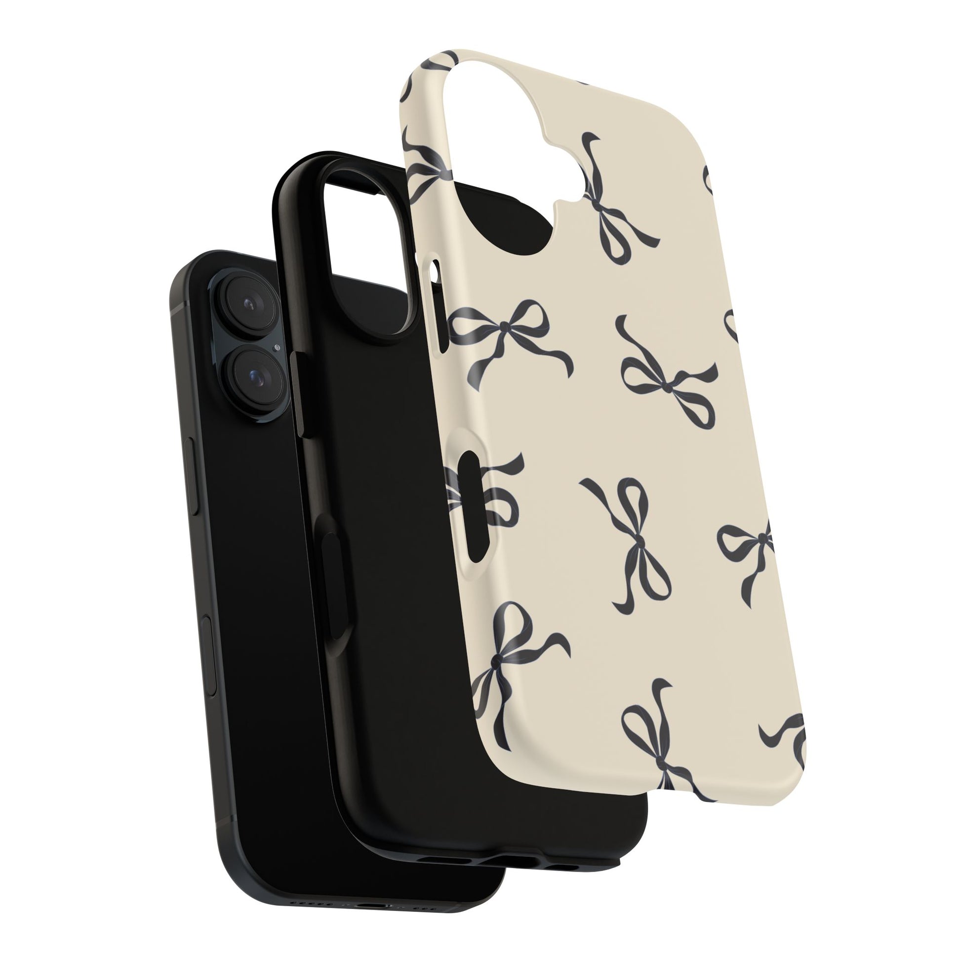 Beige and Black Bow Phone Case - JGUS
