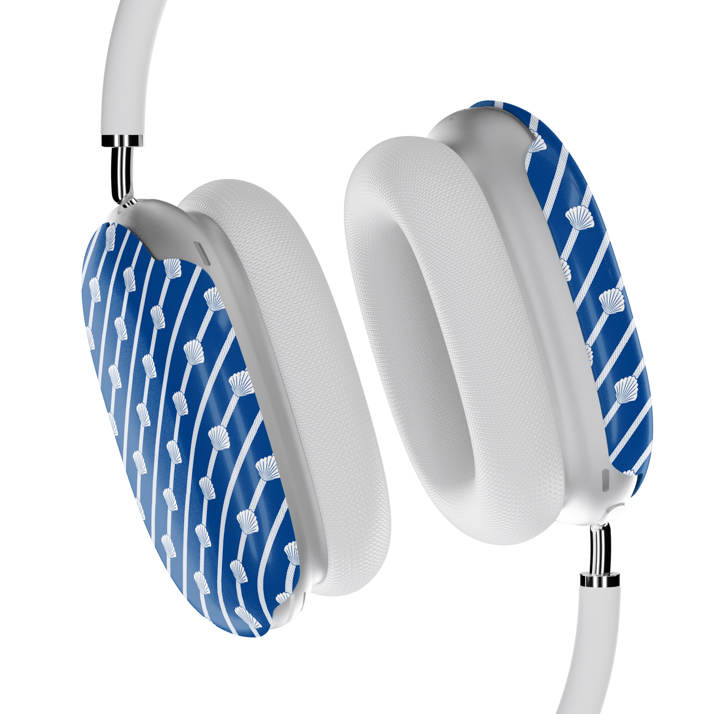 Navy Blue Seashell AirPods Max Case – Coastal Nautical Stripe Aesthetic - JGUS
