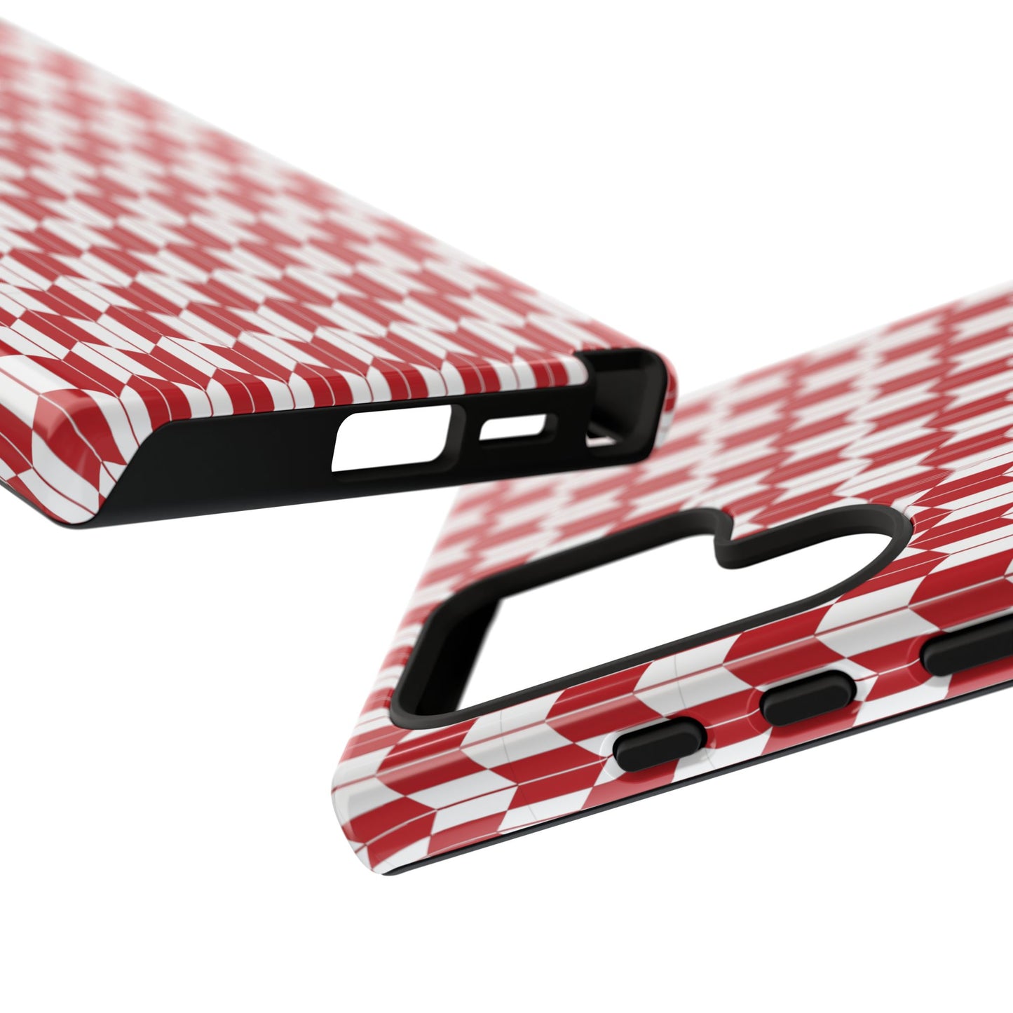 Red Geometric Phone Case for iPhone Samsung Pixel – Bold Pattern Aesthetic Modern Design - JGUS