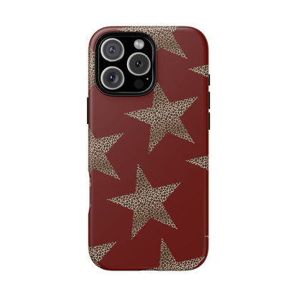 Leopard Star Luxe - Burgundy Edition | Aesthetic Coquette Phone Case for iPhone & Galaxy - JGUS