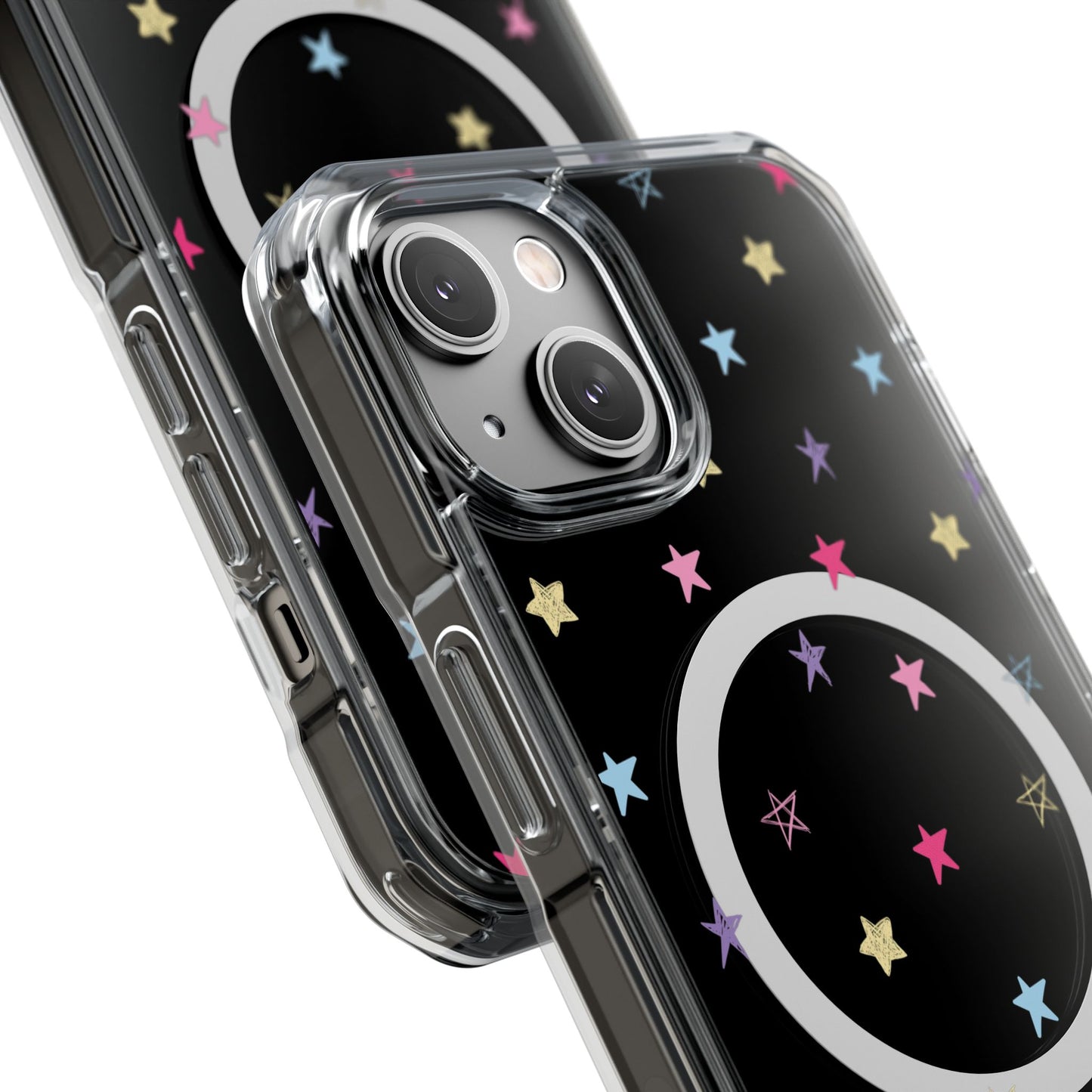 Star Pattern Clear Mag Safe Case, Magnetic Clear Impact Case