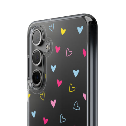 Transparent Heart Design Pattern Clear Phone Case