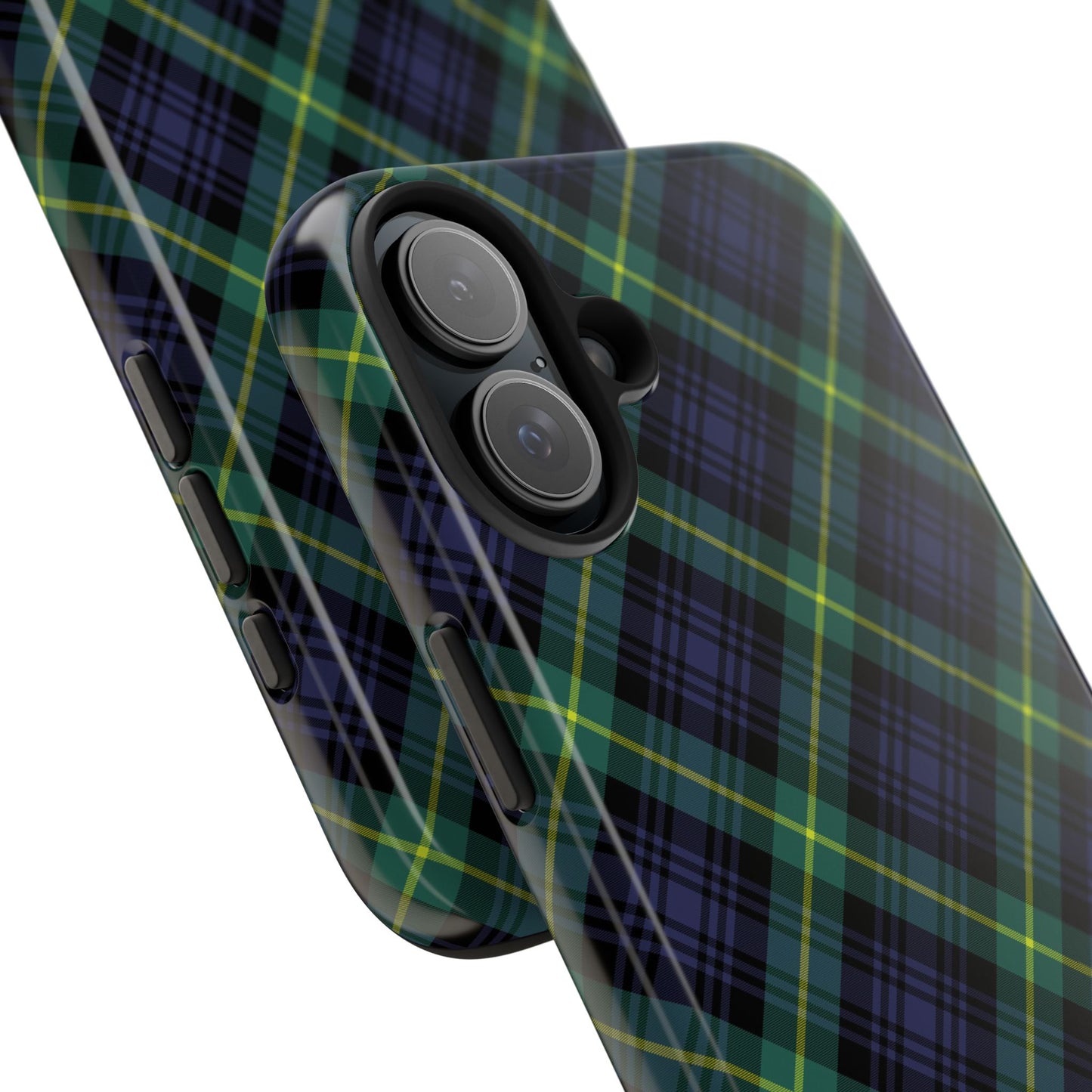 Jade Plaid Luxe Phone Case – Dual-Layer Protection for iPhone & Samsung