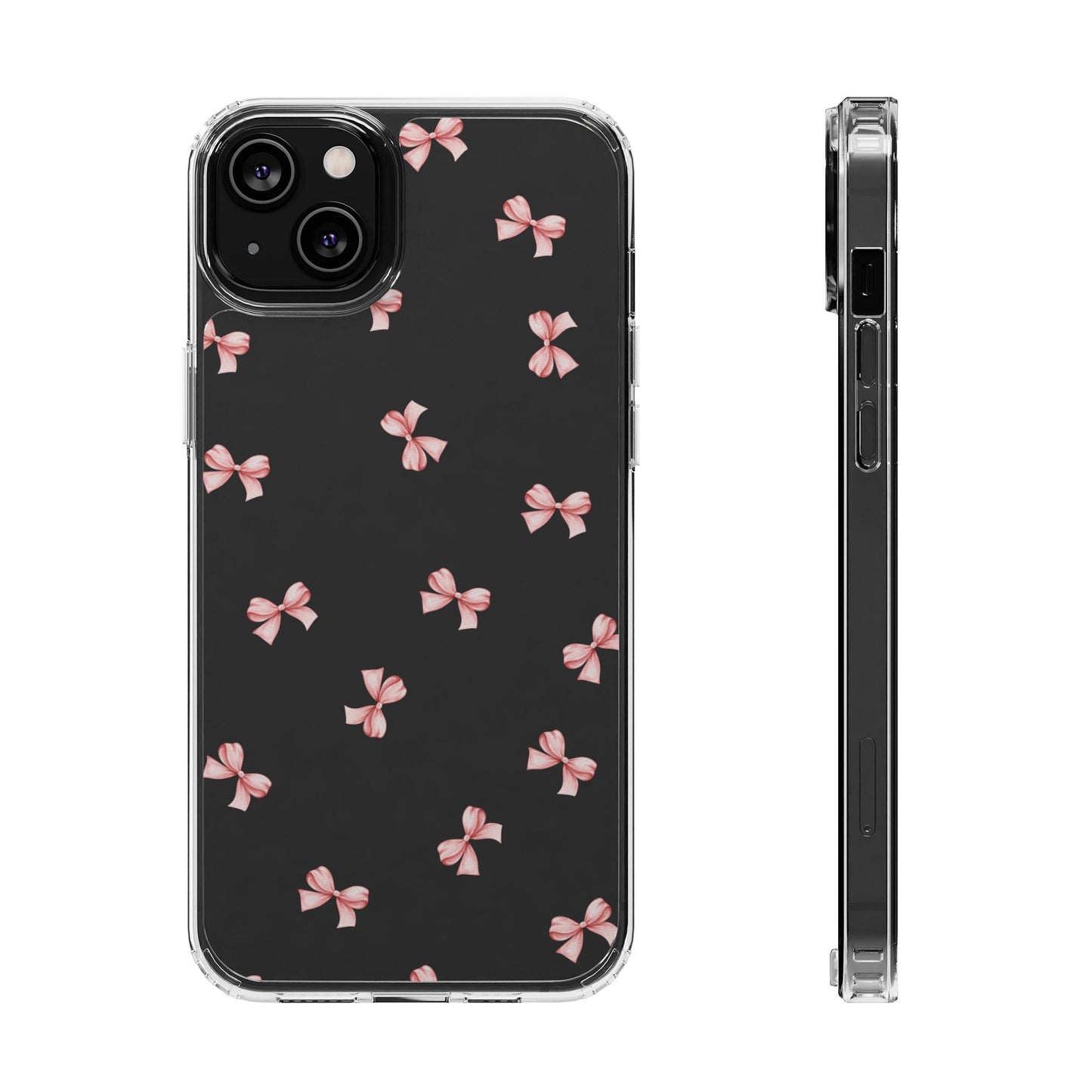 Pink Bow Dreams Clear Phone Case