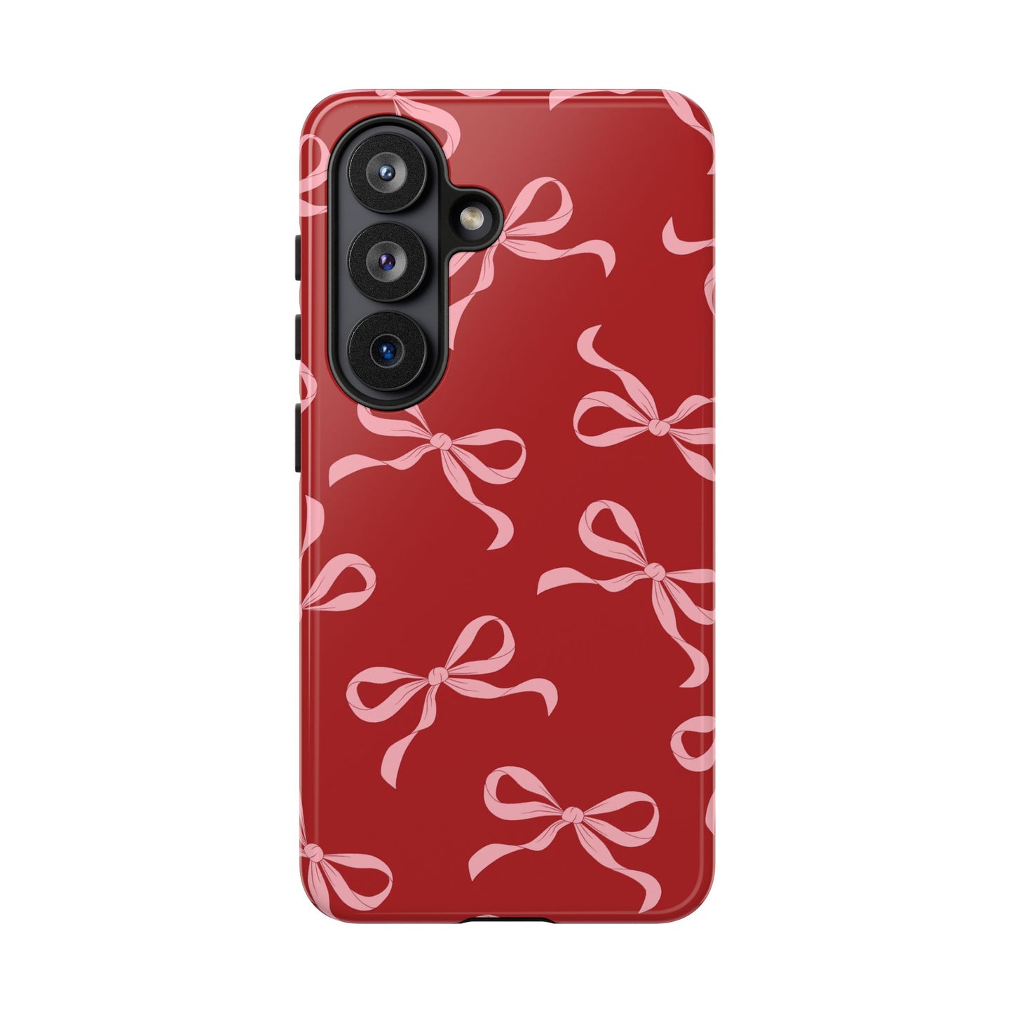 Pink Bows on Red Phone Case - JGUS