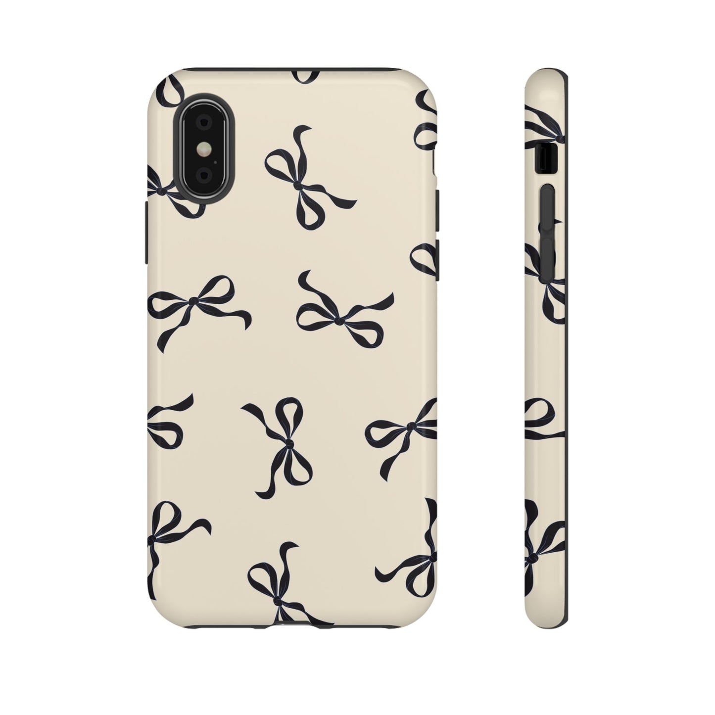 Beige and Black Bow Phone Case - JGUS