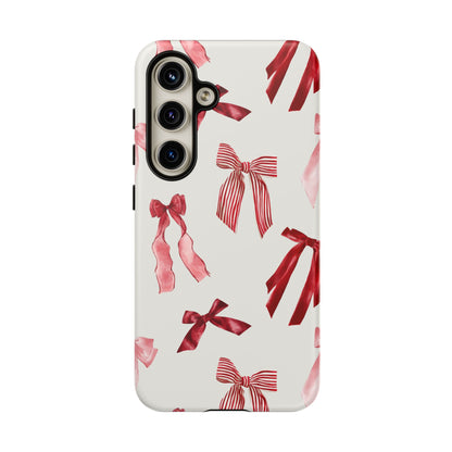 Burgundy Chic Bow Design Phone Case - JGUS