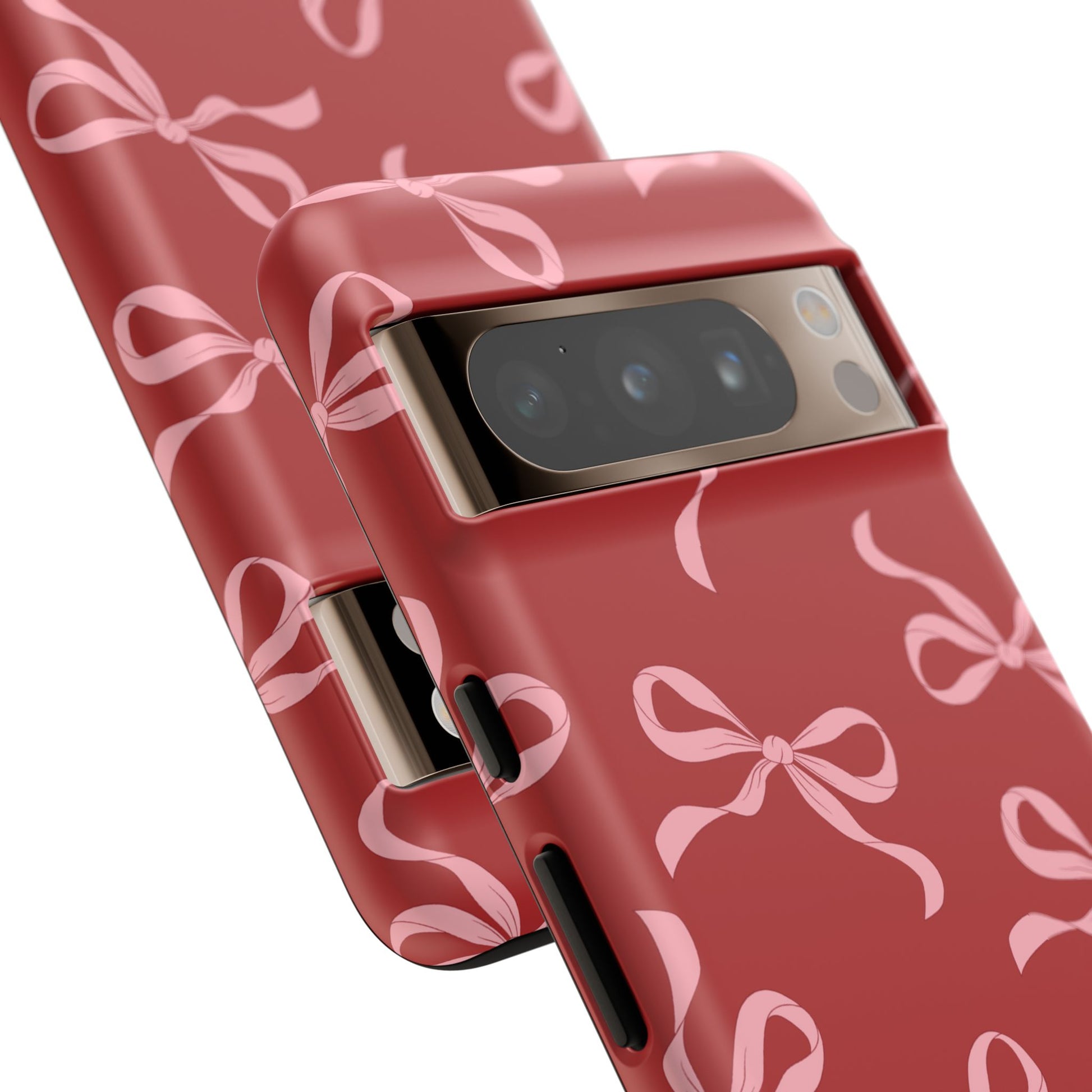 Pink Bows on Red Phone Case - JGUS