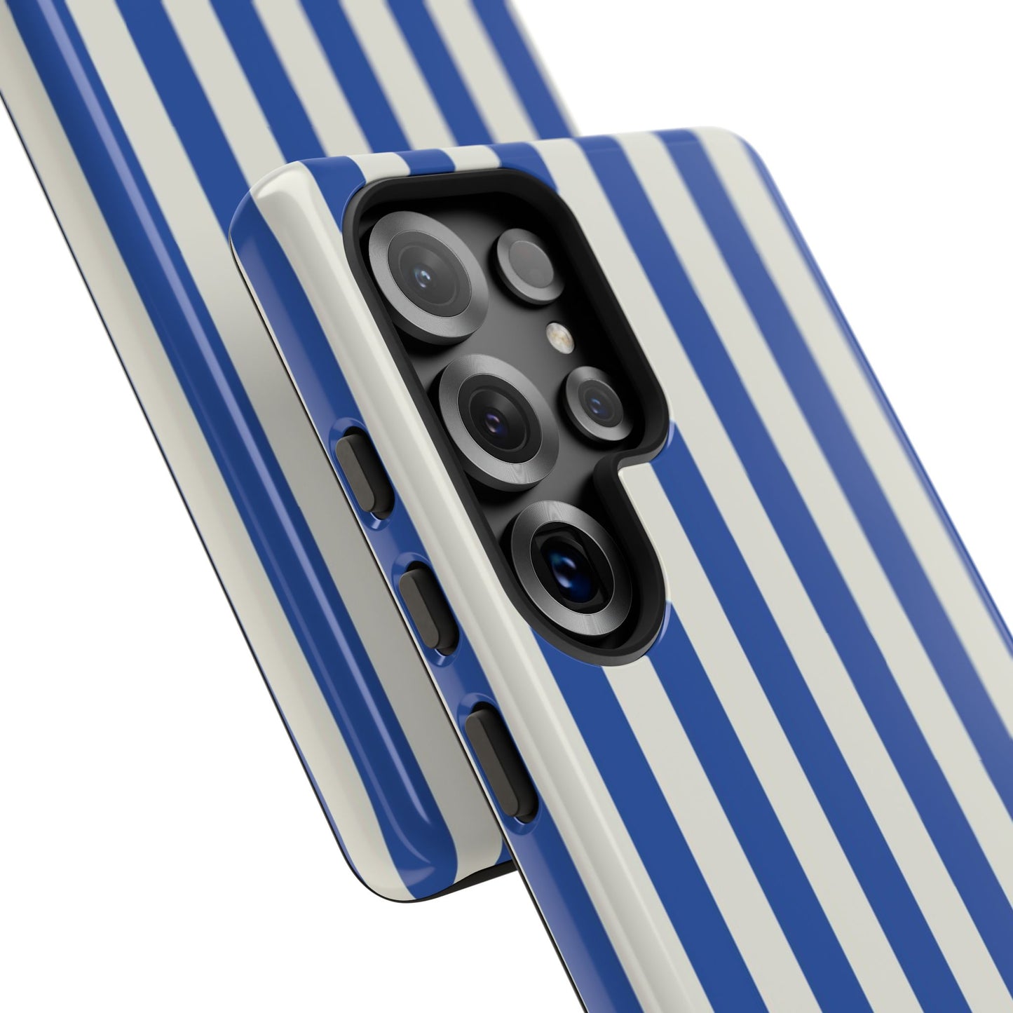 Title: Blue & White Stripe Phone Case – Classic Nautical Pattern for iPhone & Samsung - JGUS