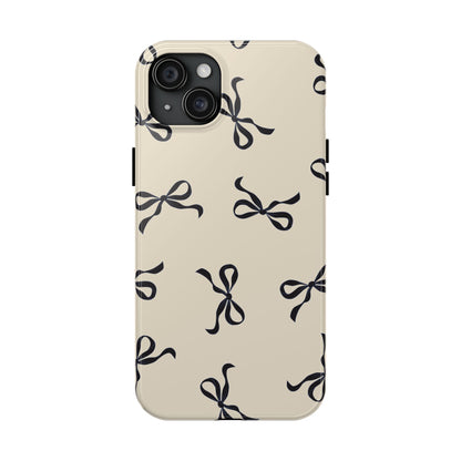 Beige and Black Bow Phone Case