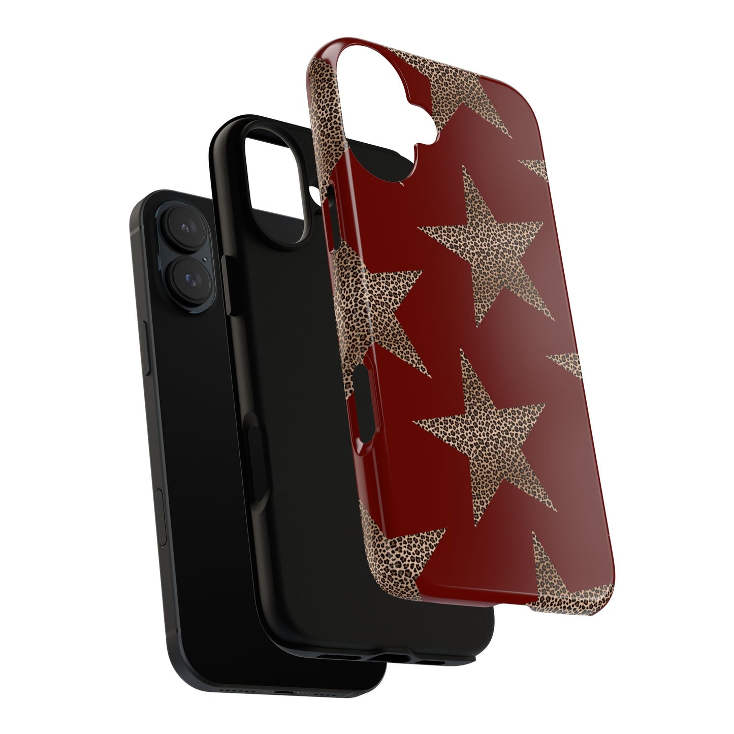 Leopard Star Luxe - Burgundy Edition | Aesthetic Coquette Phone Case for iPhone & Galaxy - JGUS